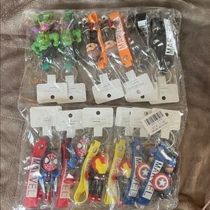 Marvel comic Superhero Themed Kids individually wrapped keychains with wristlet
